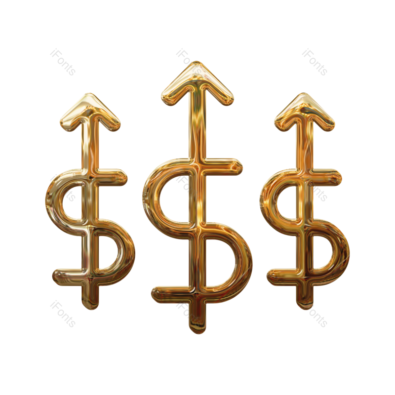 箭头图片,图表元素,金属质感PNG,股票免抠素材